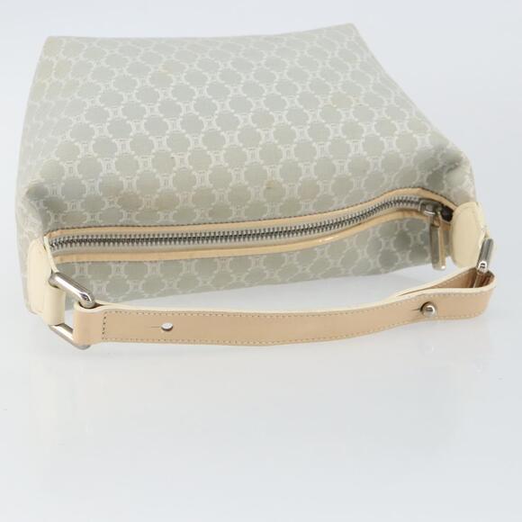 CELINE Macadam Canvas Hand Bag White Silver - Picture 7 of 12